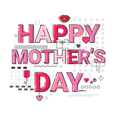 Happy Mother Day, Spring Holiday Greeting Card Banner Vector Illustration