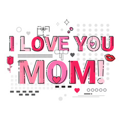 Happy Mother Day, Spring Holiday Greeting Card Banner Vector Illustration