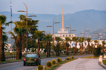 Batumi, Adjara, Georgia. Gogebashvili Street Road And Marine Station