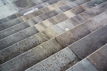 Staircase / Stairway made of concrete - abstract geometrical composition with diagonal lines