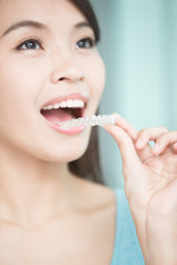 woman with invisible braces