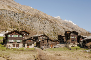 Zermatt, zum See, Blatten, Zmutt, Furi, Wanderweg, Wallis, Walliser Häuser, Holzhäuser, Stall,...
