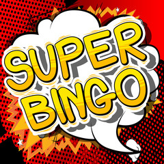 Super Bingo - Comic book style word on abstract background.