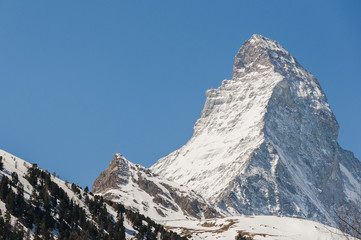 Zermatt, Dorf, Alpen, Schweizer Berge, Matterhorn, Trockener Steg, Furi, Zmutt, Schneemangel, Winter, Frühling, Wallis, Schweiz