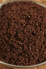 a bowl of ground coffee