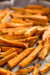 Healthy sweet potato, baked fries.