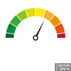 Scale of measurement. Heat. speed. Arrow. From green to red. For your design.