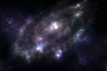 Closeup of the universe with stars and space dust