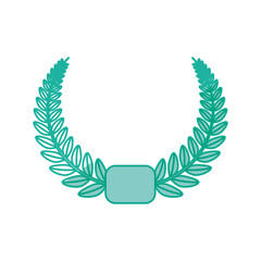 Wreath leaves ornament icon vector illustration graphic design