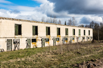 Abandoned ruins of old rock building