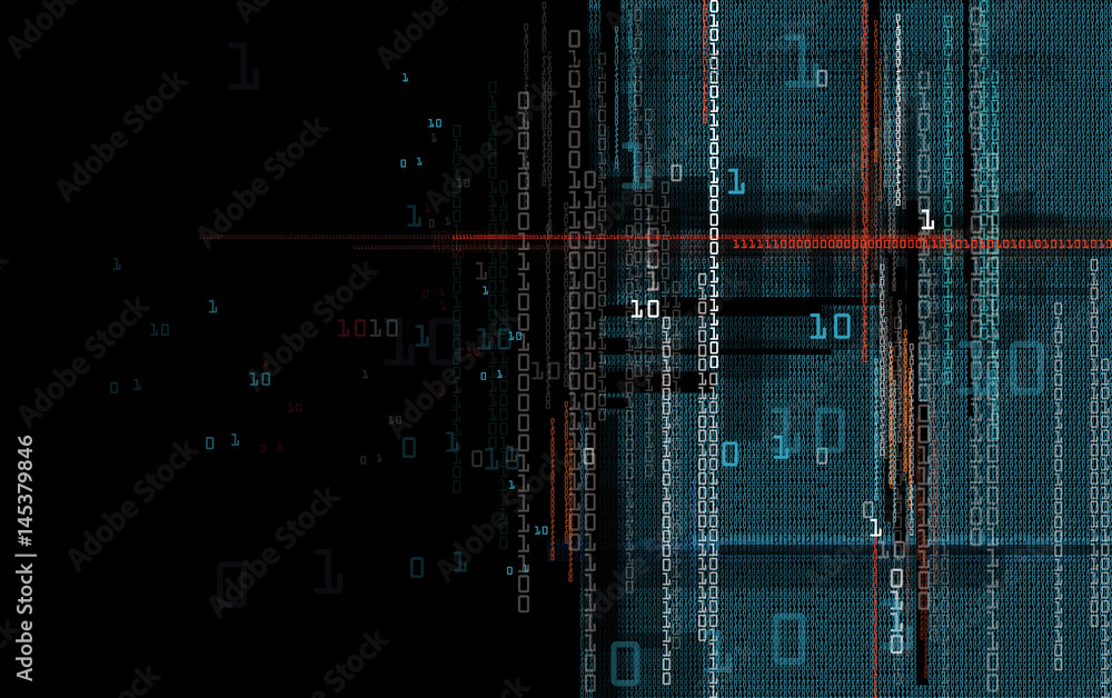Poster An abstract background consisting of binary numbers.