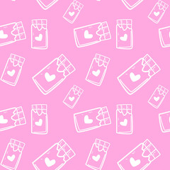 Seamless pattern with chocolate bars