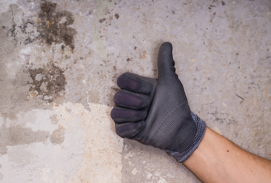 Construction worker glove thumbs up