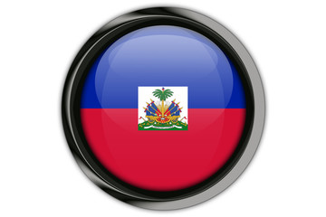 Fototapeta premium Haiti flag in the button pin Isolated on White Background
