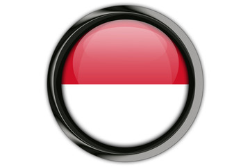 Indonesia flag in the button pin Isolated on White Background