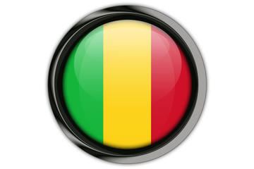 Fototapeta premium Mali flag in the button pin Isolated on White Background