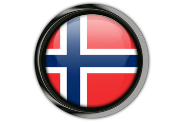 Fototapeta premium Norway flag in the button pin Isolated on White Background