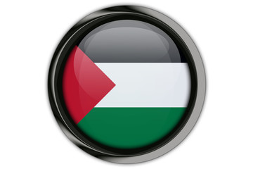 Palestine  flag in the button pin Isolated on White Background