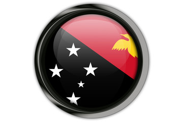 Papua New Guinea  flag in the button pin Isolated on White Background