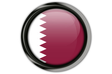 Qatar  flag in the button pin Isolated on White Background