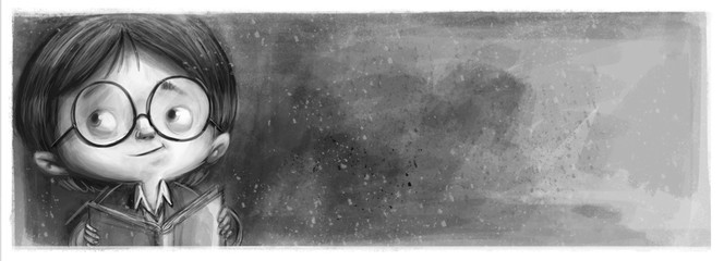 cara de niño leyendo un libro