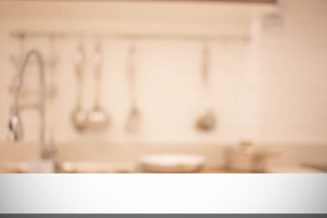 Blur image of modern Kitchen Room interior.