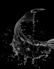 Fototapeta na wymiar water splash isolate on black background