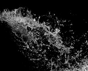 water splash isolated on black background