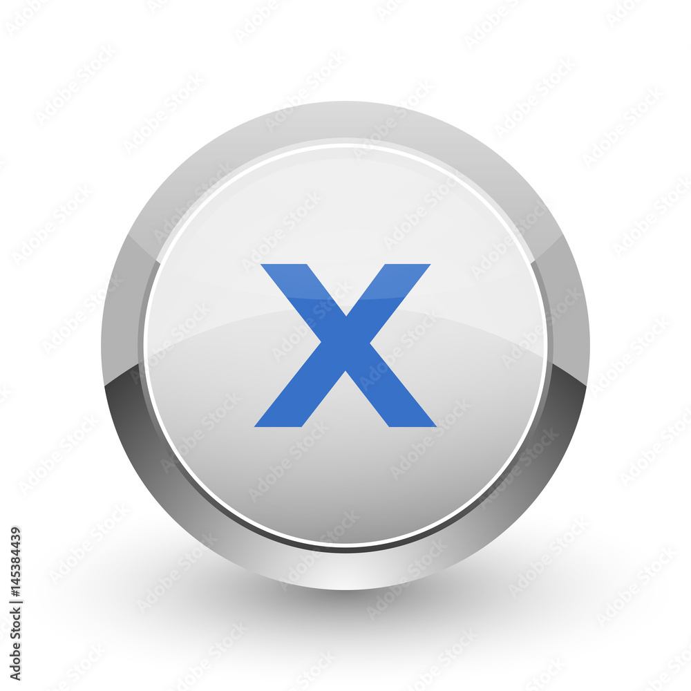 Fototapete cancel chrome border web and smartphone apps design round glossy icon.