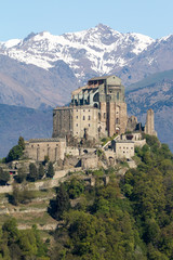 Sacra di San Michele (Saint Michael Abbey) on Mount Pirchiriano in St Ambrogio, north west Italy.