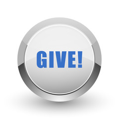 Give chrome border web and smartphone apps design round glossy icon.