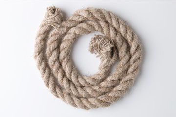 Thick rope on a white background.
