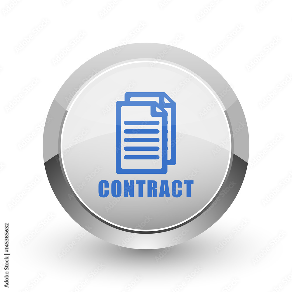 Poster Contract chrome border web and smartphone apps design round glossy icon.