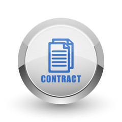 Contract chrome border web and smartphone apps design round glossy icon.