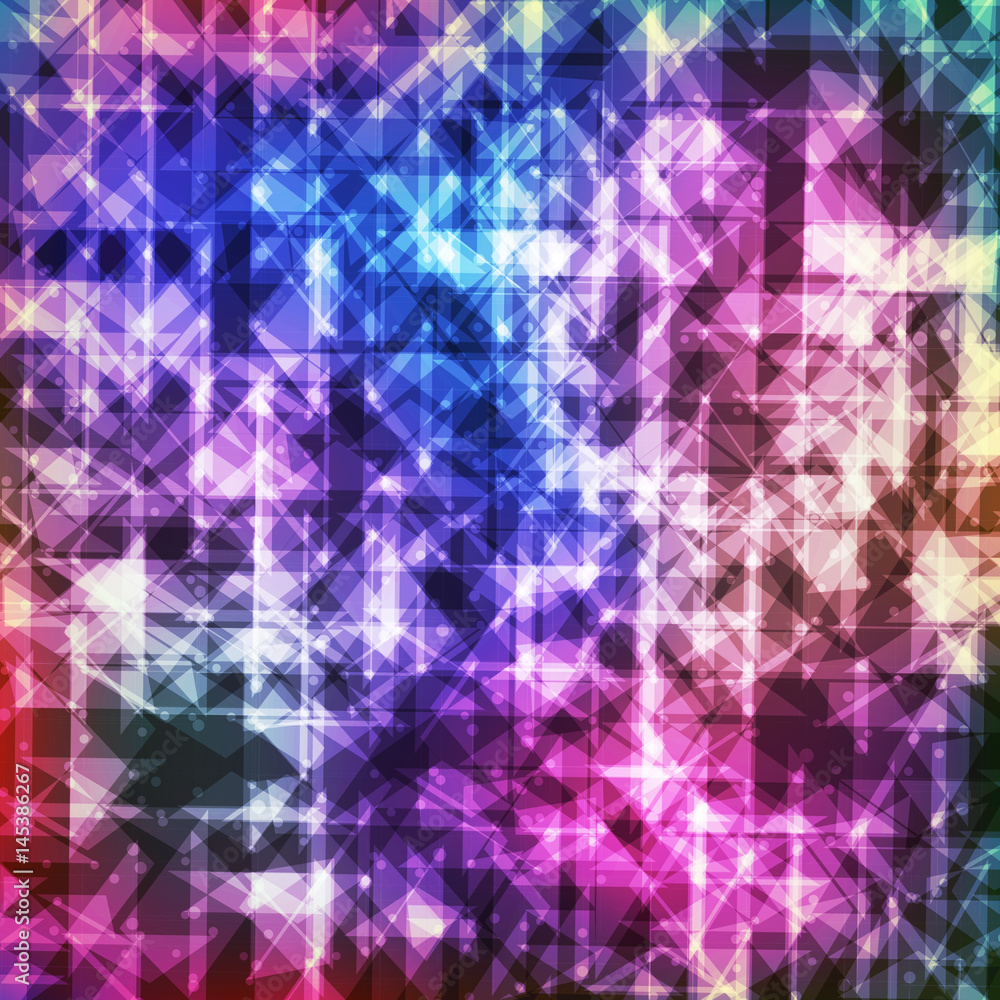 Poster abstract colorful geometric modern background with triangles. glowing shape graphic