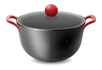 Saucepan isolated on white Vector illustration