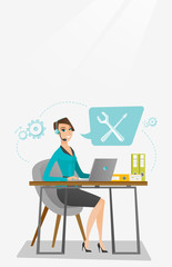 Technical support operator vector illustration.