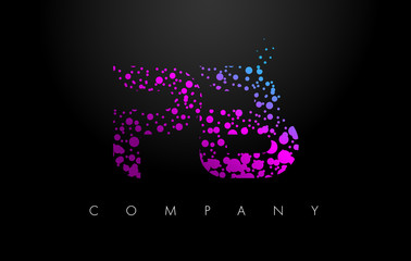 PB P B Letter Logo with Purple Particles and Bubble Dots