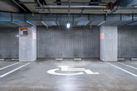 Handicapped  Parking garage underground
