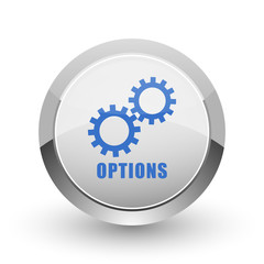 Options chrome border web and smartphone apps design round glossy icon.