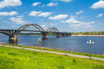 Volga embankment in Rybinsk, Russia