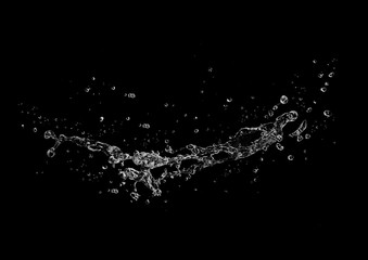 Water Splash isolated on black background