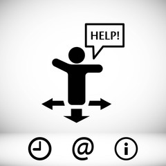 help icon stock vector illustration flat design