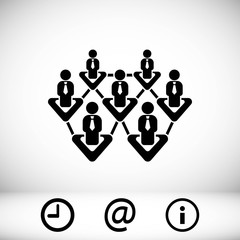 Business people team crowdy walk silhouette concept businesspeople group human resources over world map background vector icon