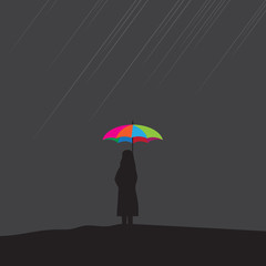person with an umbrella in the rain