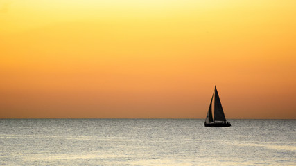 sailboat at sunset