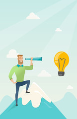 Businessman looking for business idea.