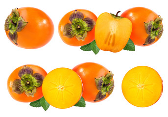 Persimmon fruit isolated on white