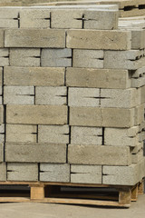 A set of  gray concrete blocks on a construction site