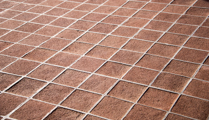 Old italian brick cotto tile floor with red color